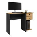Ver imagem 1 de Escrivaninha Retangular Freijo Moderno 2 Gavetas MDF 100cm Qmovi