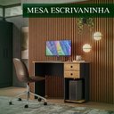 Ver imagem 5 de Escrivaninha Retangular Freijo Moderno 2 Gavetas MDF 100cm Qmovi