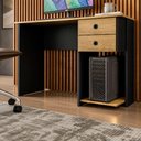 Ver imagem 2 de Escrivaninha Retangular Freijo Moderno 2 Gavetas MDF 100cm Qmovi