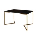 Ver imagem 5 de Mesa Jantar Industrial Retangular 137X90Cm Preta Base V Com 6 Cadeiras Brancas Base Dou Cor: Preto