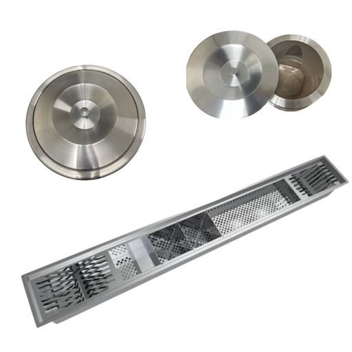 Lixeira Cozinha Inox 5l. + Calha Pia 150Cm AJL KIT LIXEIRA 5L + ESCORREDOR CALHA 150CM - 4