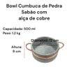 Kit 06 Cumbucas Bolw Pedra Sabão 500 Ml com Alça de Cobre - 3