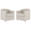 Ver imagem 2 de Kit 2 Poltrona Decorativa para Sala, Escritorio, Recepção Tila Suede Bege