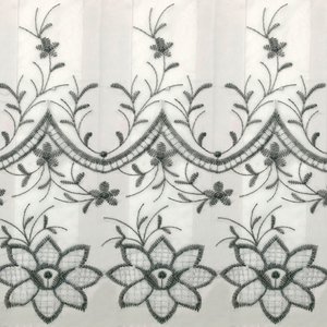 Cortina Voil Bordado com Forro 100% Blackout 5,20 M X 2,50 M Vitti Ambientes Cinza