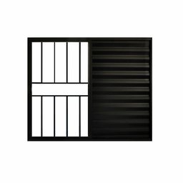 Veneziana de Correr  3 Folhas C/Grade Aluminio Preto 1.00 x 1.00 Linha Modular - Hale - 1