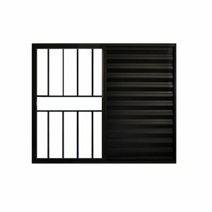 Veneziana de Correr  3 Folhas C/Grade Aluminio Preto 1.00 x 1.00 Linha Modular - Hale