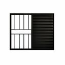 Ver imagem 1 de Veneziana de Correr 3 Folhas C/Grade Aluminio Preto 1.00 x 1.00 Linha Modular - Hale