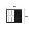 Veneziana de Correr  3 Folhas C/Grade Aluminio Preto 1.00 x 1.00 Linha Modular - Hale - 2