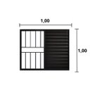 Ver imagem 2 de Veneziana de Correr 3 Folhas C/Grade Aluminio Preto 1.00 x 1.00 Linha Modular - Hale