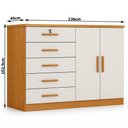 Ver imagem 2 de Cômoda Seul 2 Portas 5 Gavetas Cinamomo Fendi - Novo Horizonte
