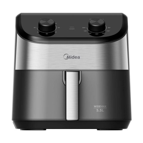 Fritadeira Air Fryer Midea Widemax Preto e Inox 5,5l 110v Fwm55p1