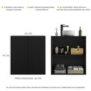 Ver imagem 3 de Gabinete Banheiro 2 Portas Suspenso 63cm Multimóveis Mp5007 Preto