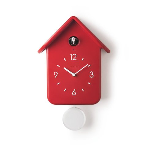Relógio Qq Cuco Vermelho c/ Pêndulo Branco Home -- Guzzini