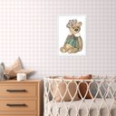 Ver imagem 2 de Quadro Quarto Bebê Ursinha Vintage 33x24cm:madeira Branca