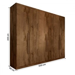 Guarda-roupa Casal Madalena 6 Portas 4 Gavetas 100% Mdf - Panorama Móveis - 5
