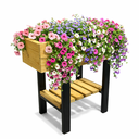Ver mais imagens de Mini Floreira de Madeira com Suporte e Prateleira para Plantas 50cm