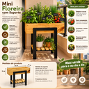Ver imagem 2 de Mini Floreira de Madeira com Suporte e Prateleira para Plantas 50cm