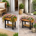 Ver imagem 5 de Mini Floreira de Madeira com Suporte e Prateleira para Plantas 50cm