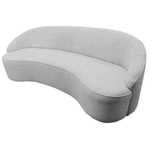 Sofá Curvo Milão 160x Suede Branco - Dominic Decor