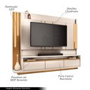 Ver imagem 2 de Home Theater Decorativo Punk para Tv até 75" com Led Off White/cinamomo G26 - Gran Belo