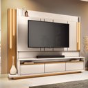 Ver imagem 1 de Home Theater Decorativo Punk para Tv até 75" com Led Off White/cinamomo G26 - Gran Belo