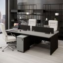 Ver imagem 1 de Plataforma 2 Gav. e Divisória P/ 4 Pessoas 2,40m Cs Pre F5 Cor:cinza Sagrado com Preto