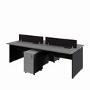 Ver imagem 6 de Plataforma 2 Gav. e Divisória P/ 4 Pessoas 2,40m Cs Pre F5 Cor:cinza Sagrado com Preto