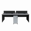 Ver imagem 4 de Plataforma 2 Gav. e Divisória P/ 4 Pessoas 2,40m Cs Pre F5 Cor:cinza Sagrado com Preto