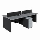 Ver imagem 2 de Plataforma 2 Gav. e Divisória P/ 4 Pessoas 2,40m Cs Pre F5 Cor:cinza Sagrado com Preto