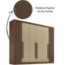 Ver imagem 3 de Guarda Roupa da Vinci Plus Ripado Castanho Linho 6 Portas 6 Gavetas D’doro