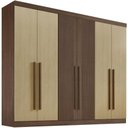 Ver imagem 5 de Guarda Roupa da Vinci Plus Ripado Castanho Linho 6 Portas 6 Gavetas D’doro