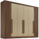 Ver imagem 1 de Guarda Roupa da Vinci Plus Ripado Castanho Linho 6 Portas 6 Gavetas D’doro