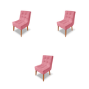 Ver imagem 1 de Kit 3 Cadeiras Decorativas Luxo Trida – Suede Premium para Sala de Jantar