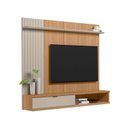 Ver imagem 5 de Painel para TV até 75 Polegadas MDF 179cmx150cm Sintra Linea Brasil Marrom Jequitibá/Off White Fosco