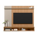 Ver imagem 2 de Painel para TV até 75 Polegadas MDF 179cmx150cm Sintra Linea Brasil Marrom Jequitibá/Off White Fosco