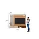 Ver imagem 4 de Painel para TV até 75 Polegadas MDF 179cmx150cm Sintra Linea Brasil Marrom Jequitibá/Off White Fosco