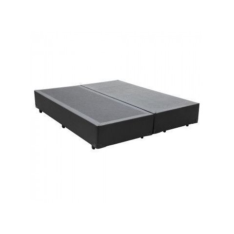 Cama Base Box King Bipartido Sintético Preto 27x193x203