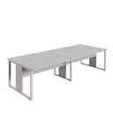 Ver imagem 2 de Mesa de Escritório Plataforma 3,0m 4 Pessoas Cz Pés Metal F5 Cor:cinza