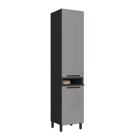 Paneleiro 50cm Alto Fechado Diamante Cinza/Chumbo/Titanio