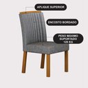 Ver imagem 5 de Conjunto Sala de Jantar Jade Gold 1,20m Tampo Off 4 Cadeiras Jade Cinamomo/Linho Cinza
