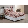 Kit de Lençol Estampado com Fronha Queen 80% Algodão Rosas - 1