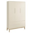 Ver imagem 3 de Guarda Roupa Infantil Classic 3 Portas Areia Fosco com Pés Madeira Natural - Reller Móveis