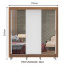 Ver imagem 3 de Guarda-Roupa Casal Madesa Lyon Plus 3 Portas de Correr com Espelhos 4 Gavetas com Pés Rustic/Branco