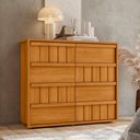 Ver imagem 1 de Cômoda Tarsila 100% Mdf Ripado 8 Gavetas - Cinamomo - Madetec