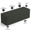 Ver imagem 4 de Puff Decorativo Living Sala de Estar 195 cm Roma W01 Linho Verde Musgo - Lyam Lyam Decor