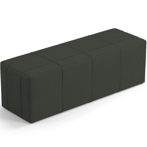 Puff Decorativo Living Sala de Estar 195 cm Roma W01 Linho Verde Musgo - Lyam Lyam Decor