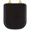 Assento Sanitário MDF Soft Close Quadra Marrom Fosco para Vaso Deca com Ferragem Dourada - 1