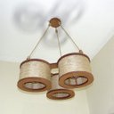 Ver imagem 3 de Luminária Lustre Pendente Rústico Retro Madeira Sisal 35cm