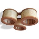 Ver imagem 5 de Luminária Lustre Pendente Rústico Retro Madeira Sisal 35cm