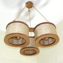 Ver imagem 4 de Luminária Lustre Pendente Rústico Retro Madeira Sisal 35cm